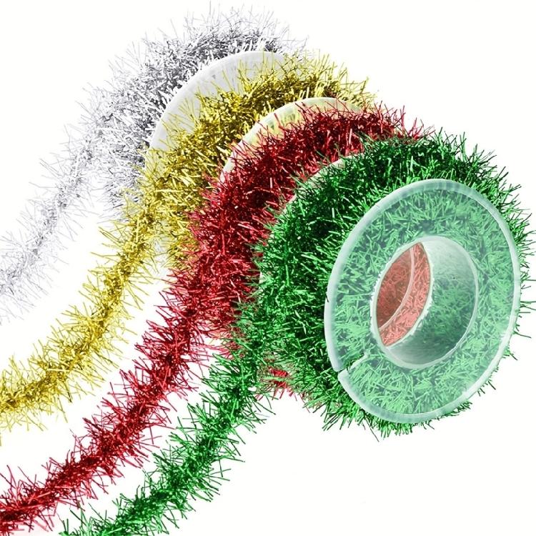 Wire Garlands Tinsel Ribbon Colorful Ribbon for DIYs Craft Bows Gift Wrapping