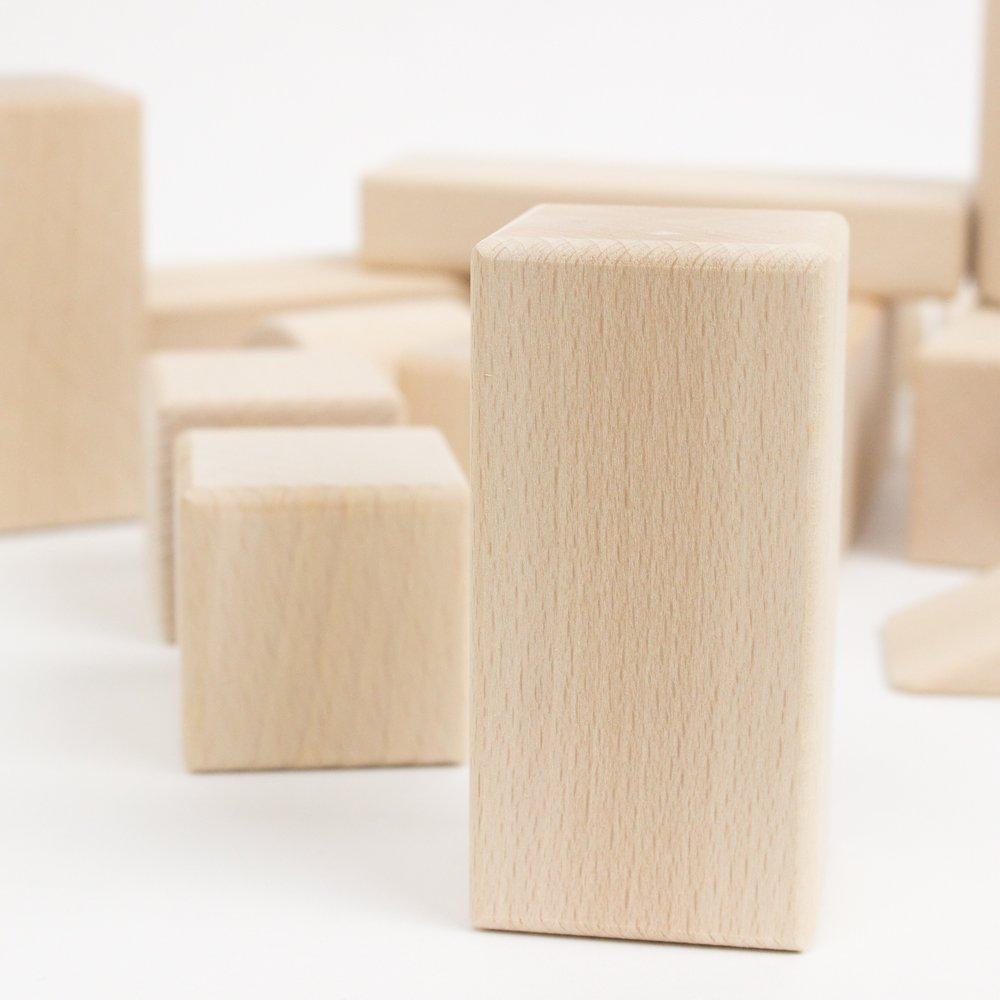 Grandpapa Original Building Block 22 Pieces with Storage Bag Japanese-Made Set, (White Wood)