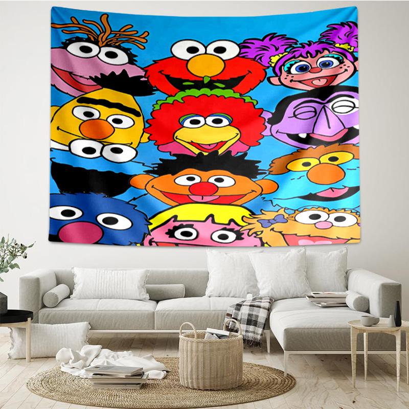 1PC Se-same Characters Tapestry Accessories Playroom Tapestry, for Bedroom,Livingroom, dormitory Room Wall Decor Fan Birthday Gifts