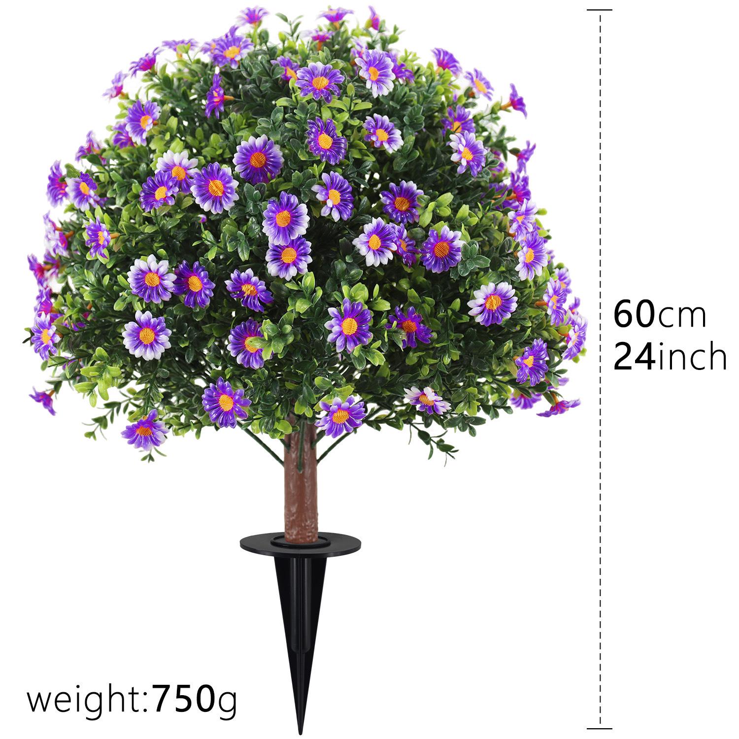 

Artificial Chrysanthemum Garden Stake with Eucalyptus Accent - Decorative Faux Greenery
