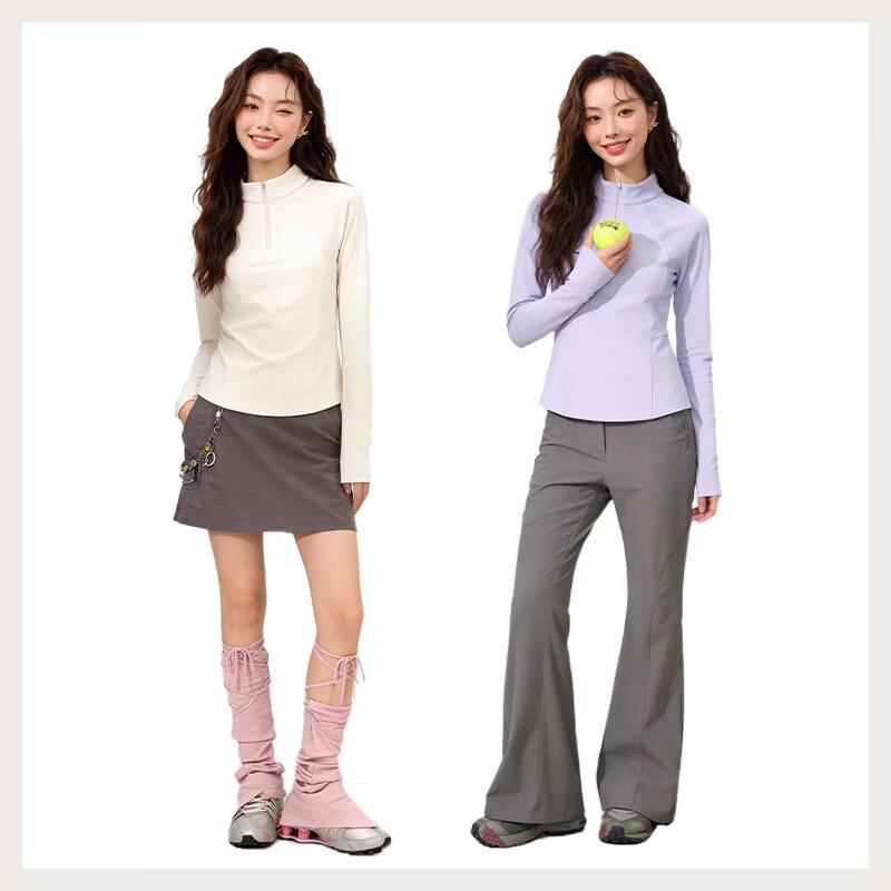 MJ STYLE Women's Half-Zip Mock Neck Athletic Base Layer