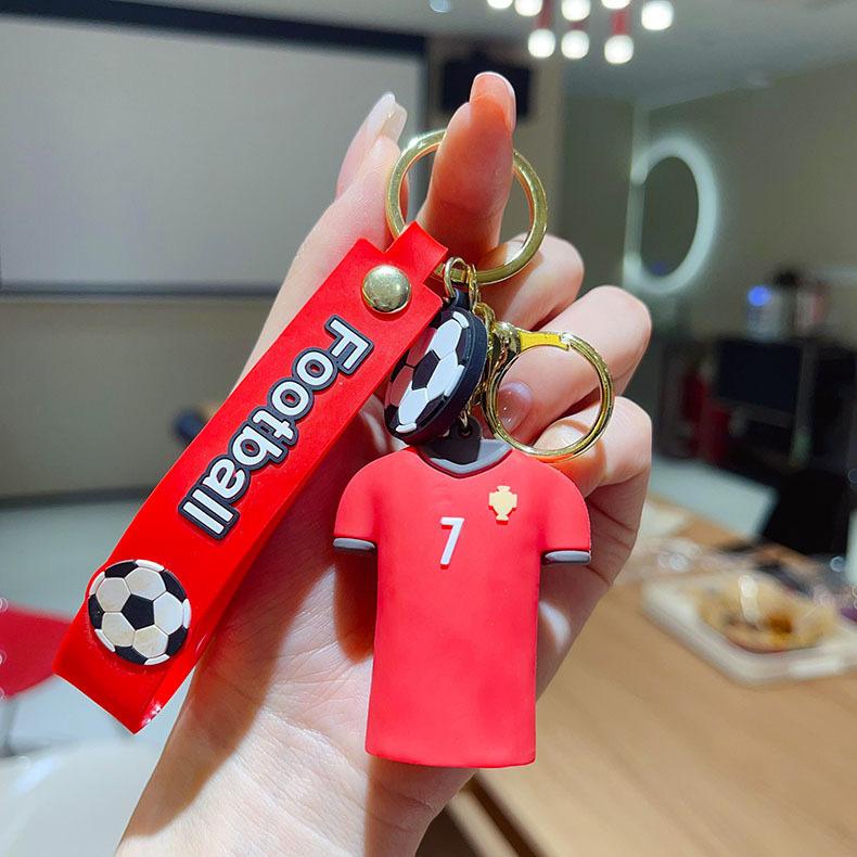

Outdoor sports series World Cup football jersey keychain, car keychain, figurine, bag hanger, small gift items