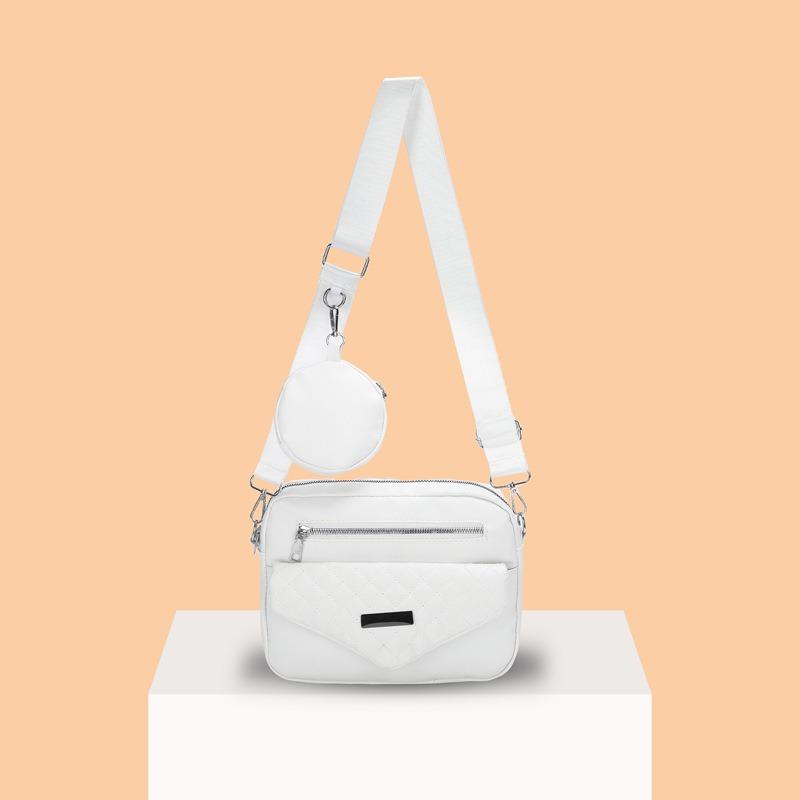New Women's Bag Simple Diamond Shoulder Bag Fashion Messenger Bag Flow Soft Leather Texture Retro Mother Bag