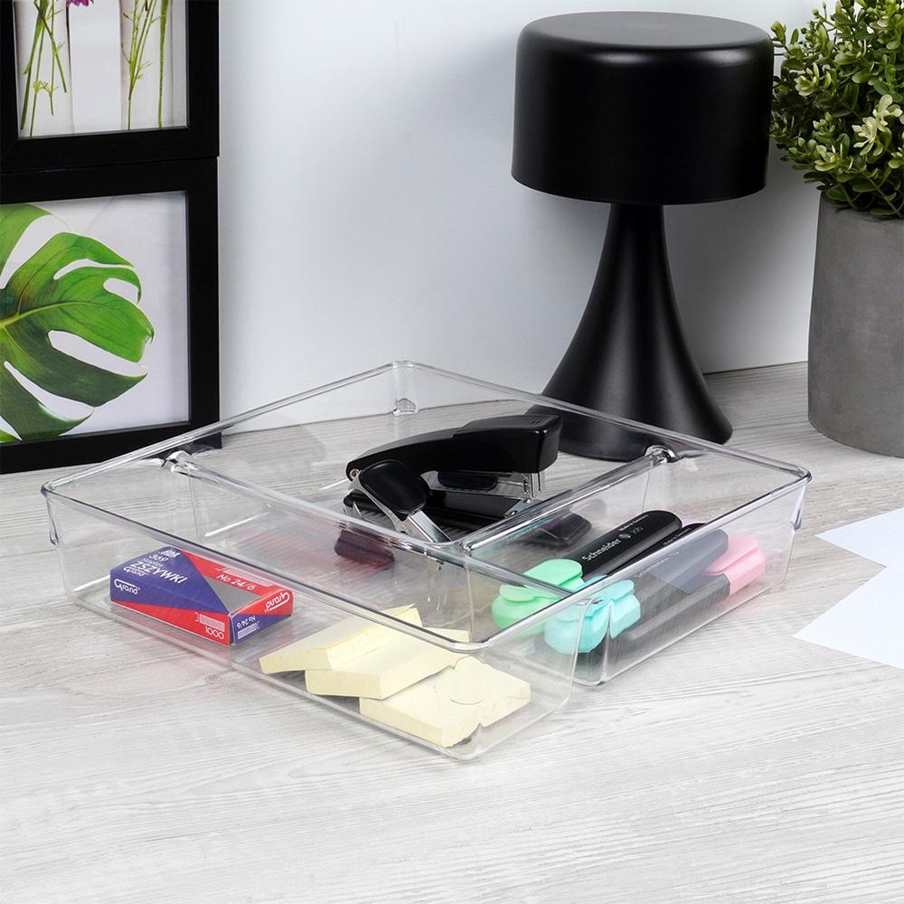 Container Organizer Kitchen Bathroom Office Box with Compartments 23 cm