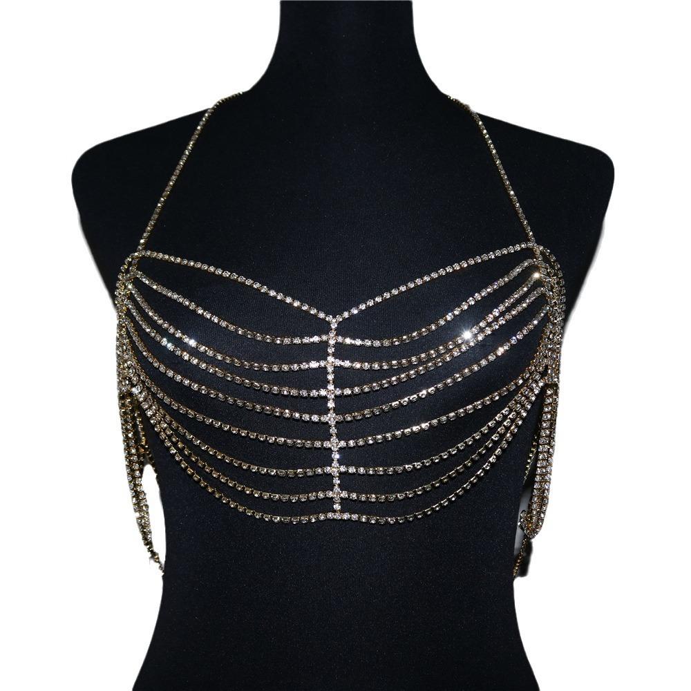 European And American Luxury Sexy Rhinestone Bra Chain High Sense Personalized Fringed Body Chain Jewelry Body Chain