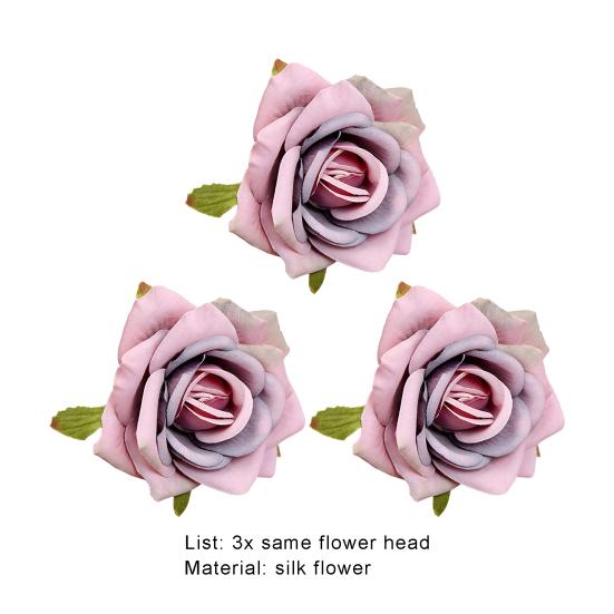 3Pcs Minimalist Simulation Rose Head Decorative Beautiful Increase Vitality Simulated Flower