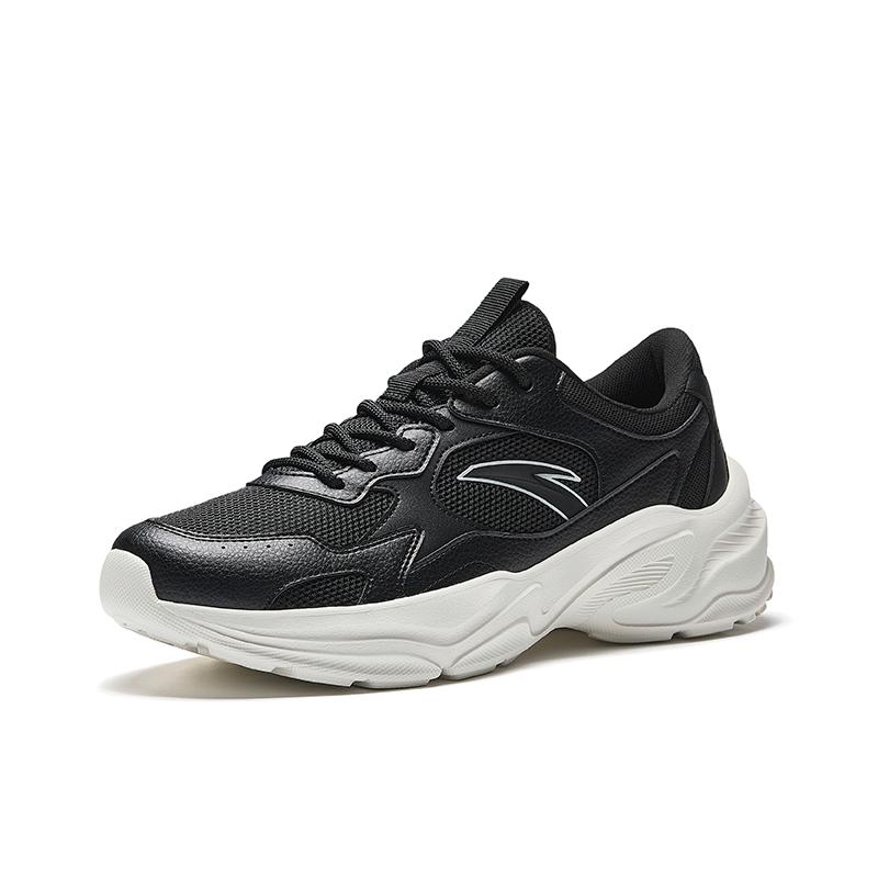 Anta Millennial Generation Slip Resistant, Abrasion Resistant, Breathable Low Top Casual Shoes Men's Black White 912538826-5
