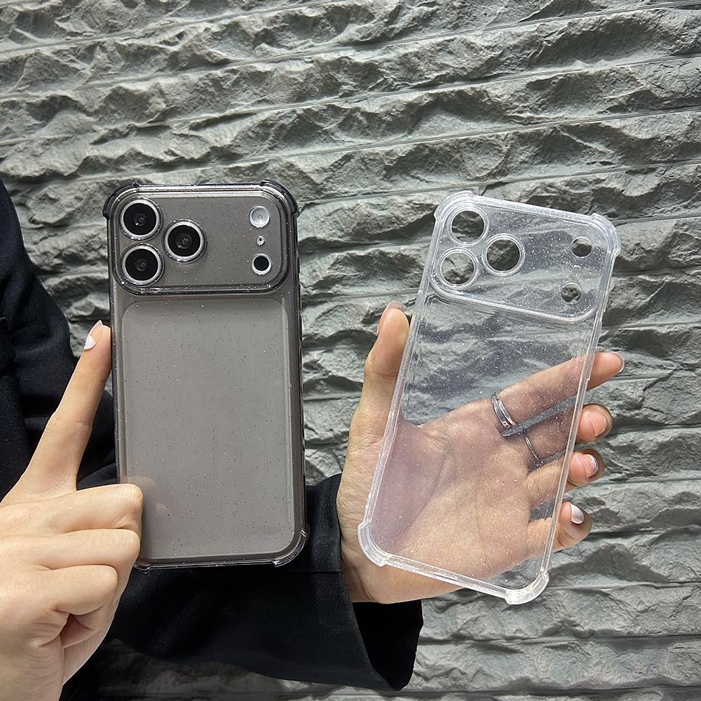 Shockproof Clear Glitter Phone Case for Iphone 17 Pro Max Air 16E 16 E 15 Plus 14 Pro 13 12 11 17Pro Women Girls Phone Cover Accessories