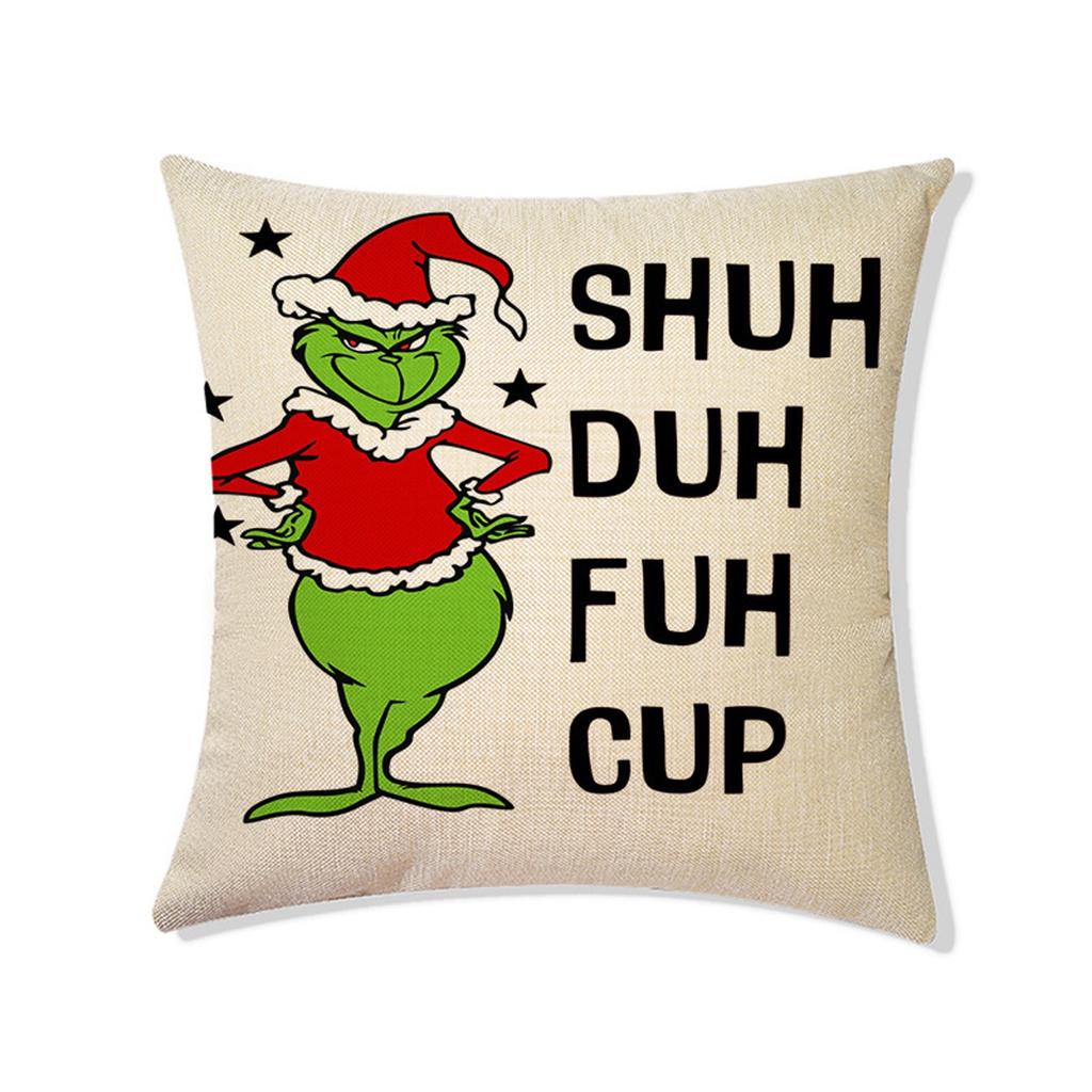 Christmas Happy Throw Pillow Cover, 18 X 18 Inch, Winter Holiday Cushion Cover Sofa Decor