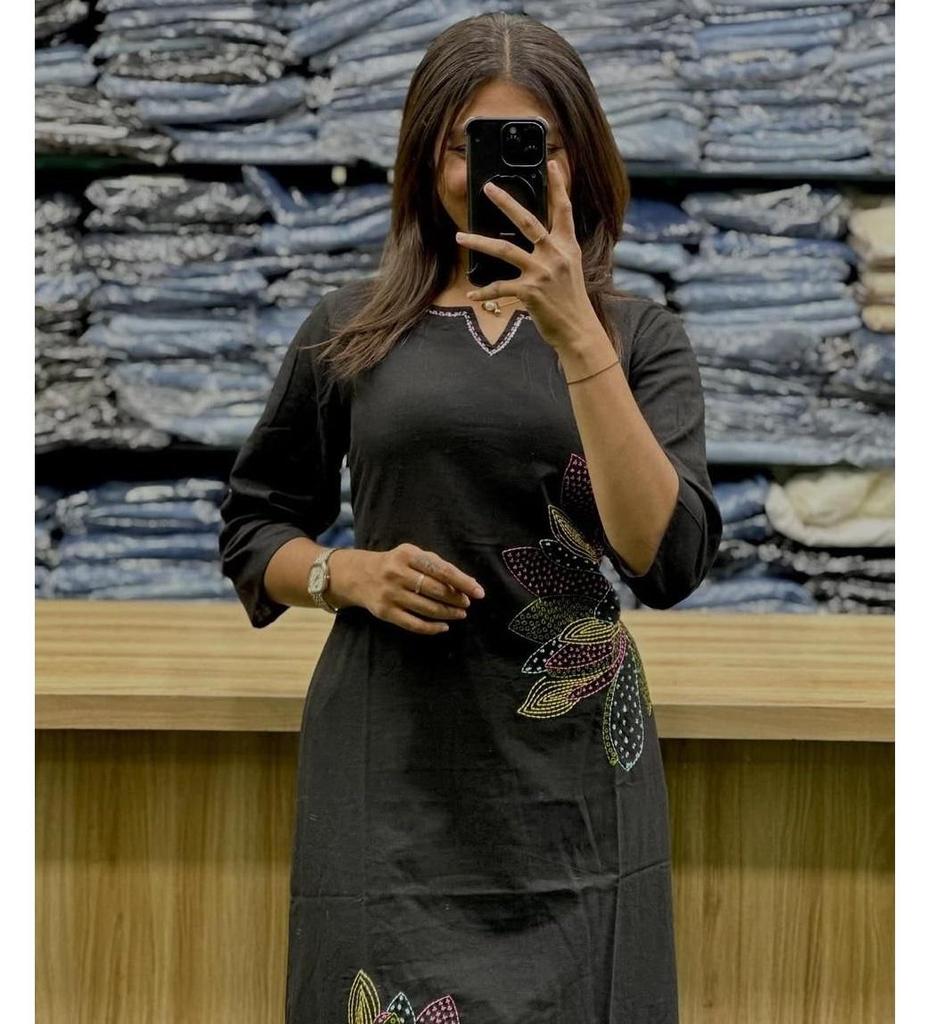 Dámský bavlněný kurti set s kalhotami od indického designéra Bollywood Party Wear Top Tunic Kurta Palazzo