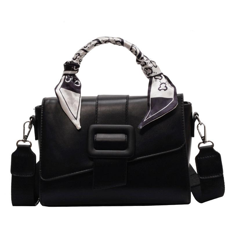 

Маленькая квадратная сумка в стиле легкой роскоши Новая женская сумка из ПУ Летняя однотонная сумка-кроссбоди с шарфом Модная сумка на одно плечо (20cm<Max Length<30cm)