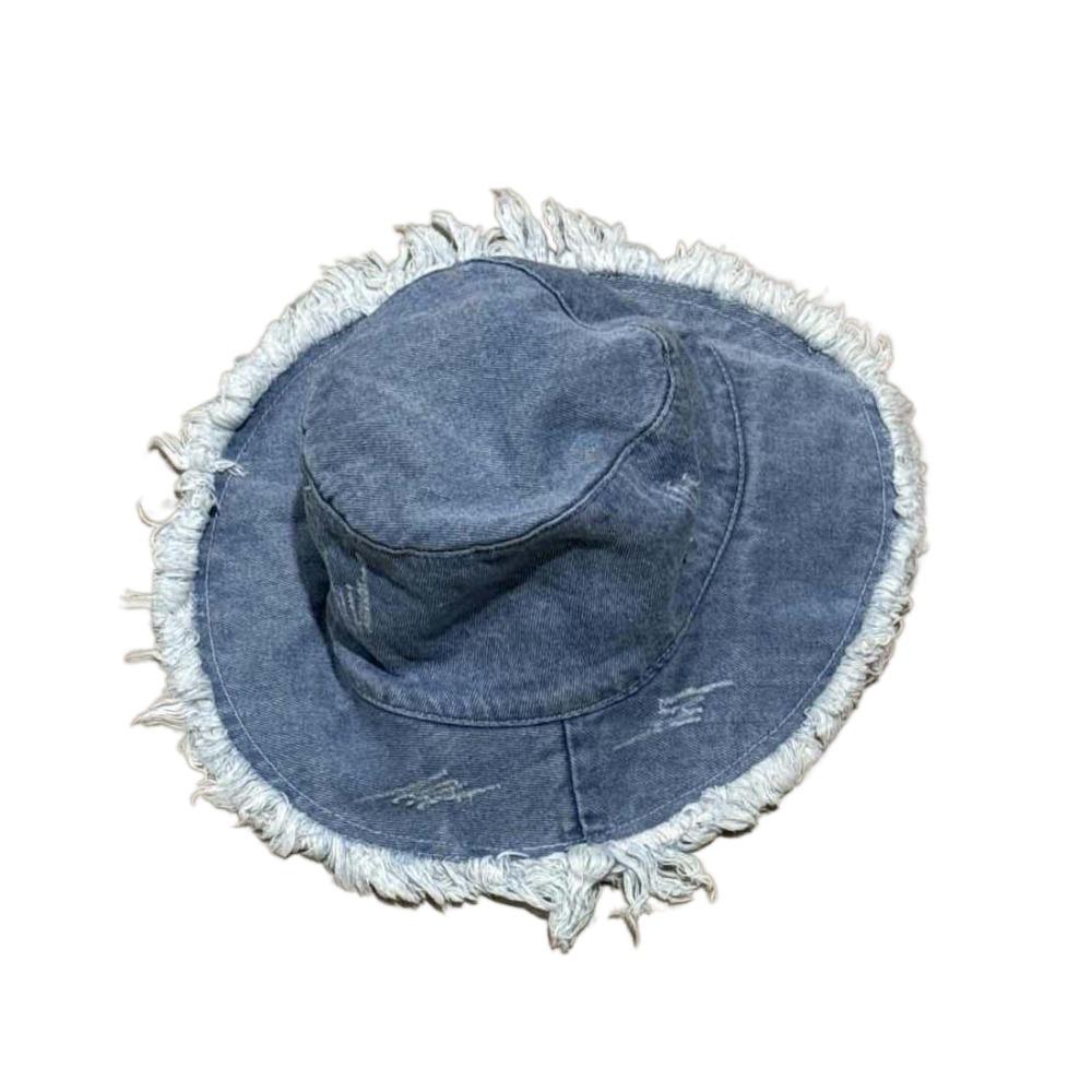 Sunshade Shabby Fisherman Hat Retro Sun Protection Basin Cap Denim Bucket Hats  Spring