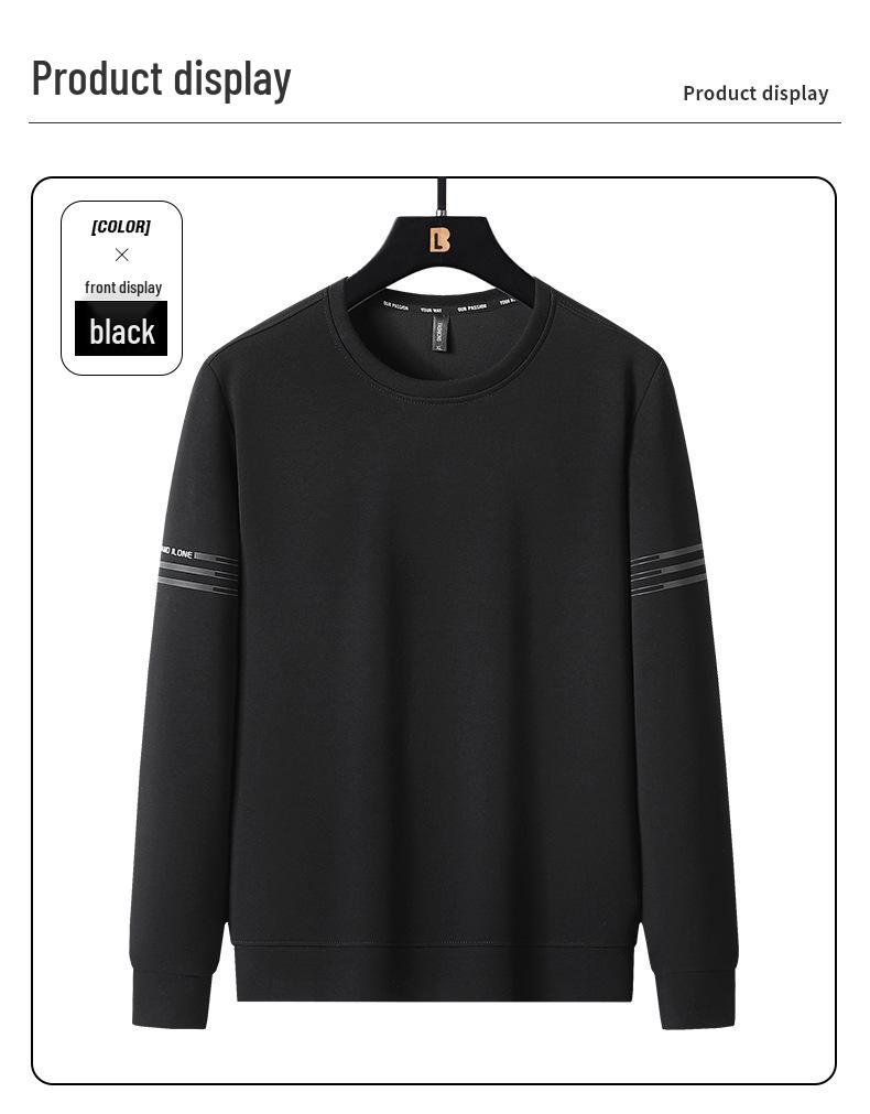 Men's Air Cotton Plus Size Long Sleeve Round Neck Hoodie for Spring and Autumn Casual Running Sportswear