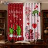 2pcs Valentine's Day Romantic Love Print Perforated Blackout Curtains   Multi Size Living Room Bedroom Insulation Decoration