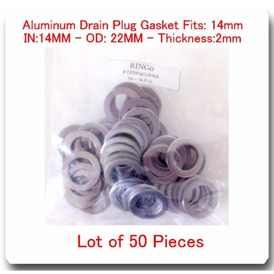 LOT 50 Aluminum Oil Drain Plug Gasket 14mm Fits: Honda & Acura Jeep Kia Suzuki