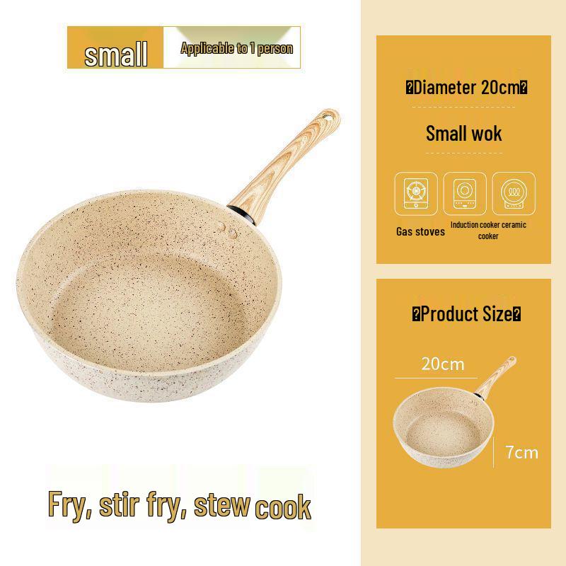 

Сковорода вок с плоским дном и антипригарным покрытием из камня майфань - без масла и дыма, совместима со всеми типами плит. Standard