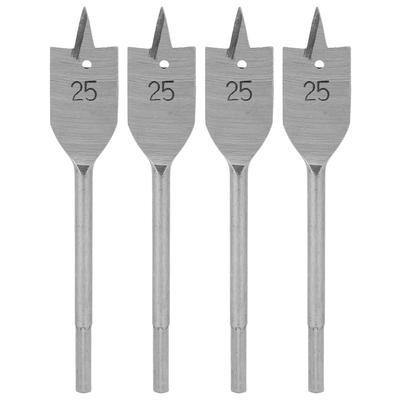 4Pcs Flat Wood Drill Bit Set High Carbon Steel Woodworking Drilling Tool Replacement 25mm