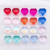 20 Colorful Transparent Glass Heart Beads for DIY Bracelets, Necklaces, and Jewelry Accessories