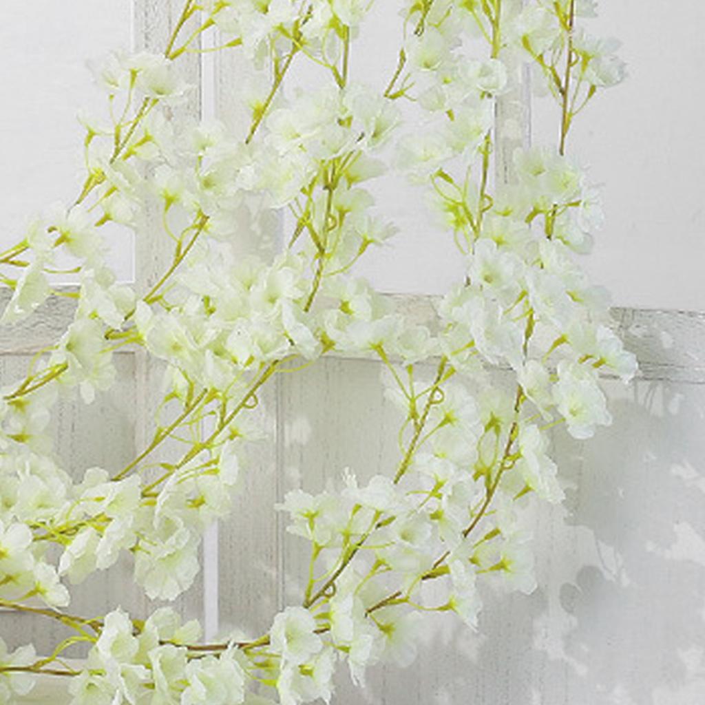 Artificial Flower Rattan Single 1.8m 135pcs Flowers Head Vivid Decorative Silk Plastic Hanging Fake