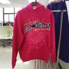 European and American Trendy Brand Sp5der Spider Web Print Hooded Sweater for Men and Women Loose Heavy Fleece Hip Hop Couple Hoodie