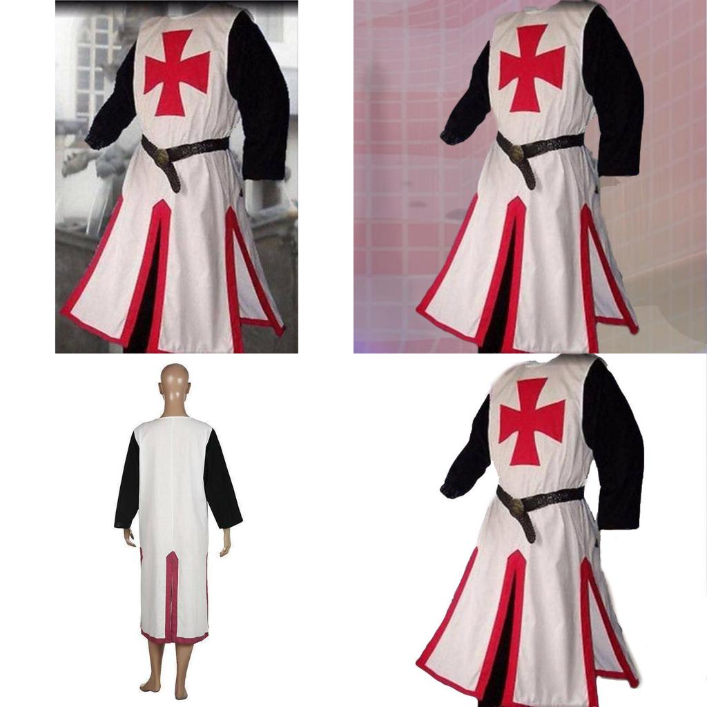 Stylish Medieval Templar Knight Crusader Surcoat Outfit Cosplay Costume