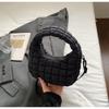 Bubble cotton bag Korean version trendy fashion dumpling bag 2025 summer new cotton clothes pleated rhombus shoulder bag