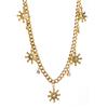 Korean Style Name Necklace Elegant Gold Plated Fine Jewelry Necklace Jewelry Sun Moon Pendant Diamond Necklace for Girls