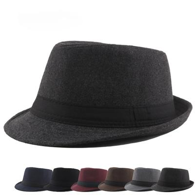 Cappelli a cilindro di lana autunnali e invernali, cappelli jazz, cappelli da scena casual retrò britannici da uomo e da donna