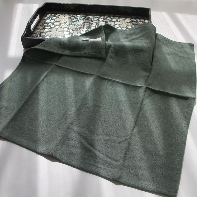 

Хлопково-льняная ткань Салфетка Чайное полотенце Однотонная Квадратная Западная Свадьба Минималистичная Салфетка Ткань Мягкая Чистящая Ткань Накрывочная Ткань Dark green one About 40*40cm