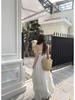 French Seaside Style Halter Neck Camisole Dress - Elegant Summer Backless Ruffle Maxi