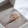 Unique Creative Women Rings  Rose Gold Color Natural Zircon Geometry Rings Modern Fashion High Quality Daily Jewelry