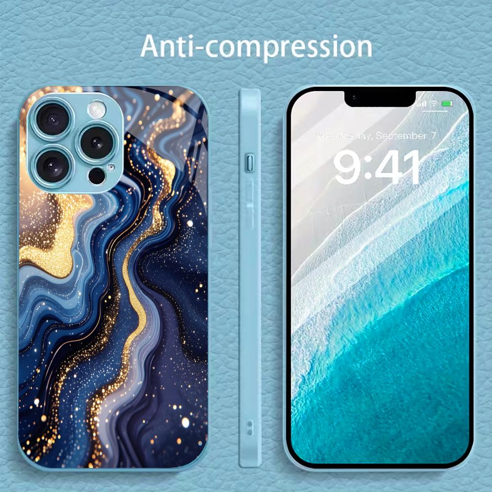 Texture New Hot-selling Protective Case Phone Case Metallic Paint Glass PhoneCase for iPhone 17 16 15 14 13 12pm Pro Plus