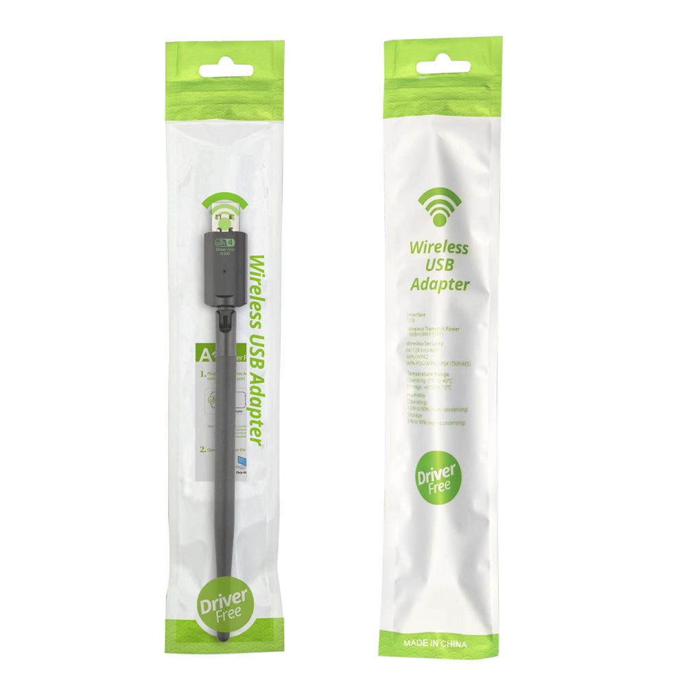 300M Wireless USB Network Adapter - Driver-Free WiFi Receiver/Transmitter with Antenna