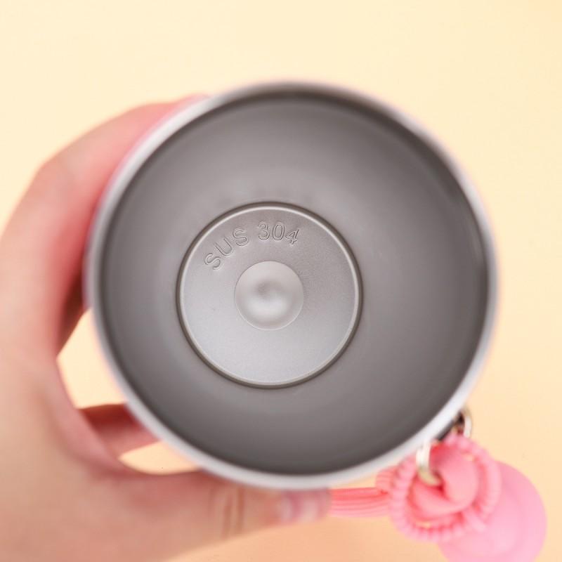 Stainless Steel Vacuum Insulated Travel Mug With Carabiner Strap Leakproof Straw Lid 700ml Office Car Outdoor Use