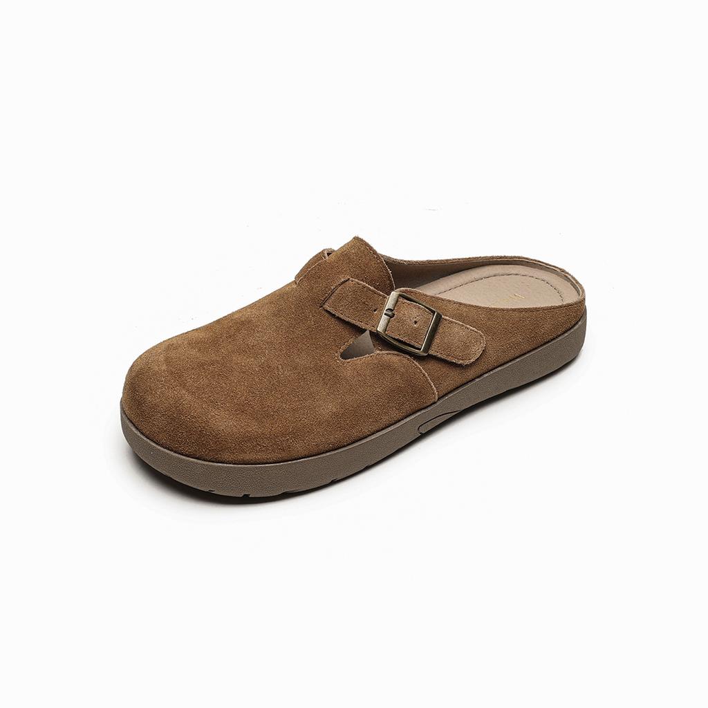 Thick-soled retro one-pedal outer wear bag head half slippers women's soft bottom