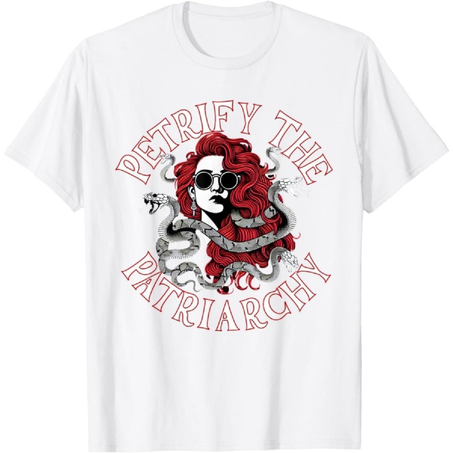 WKqvqWkTo Petrify The Patriarchy Medusa Costume The Female Gaze Snake T-Shirt S