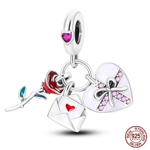 Moda 925 Prata Esterlina Bolsa Bagagem Charms Contas Fit Fasion 925 Pulseiras Finas Aniversário DIY Jóias Fazendo