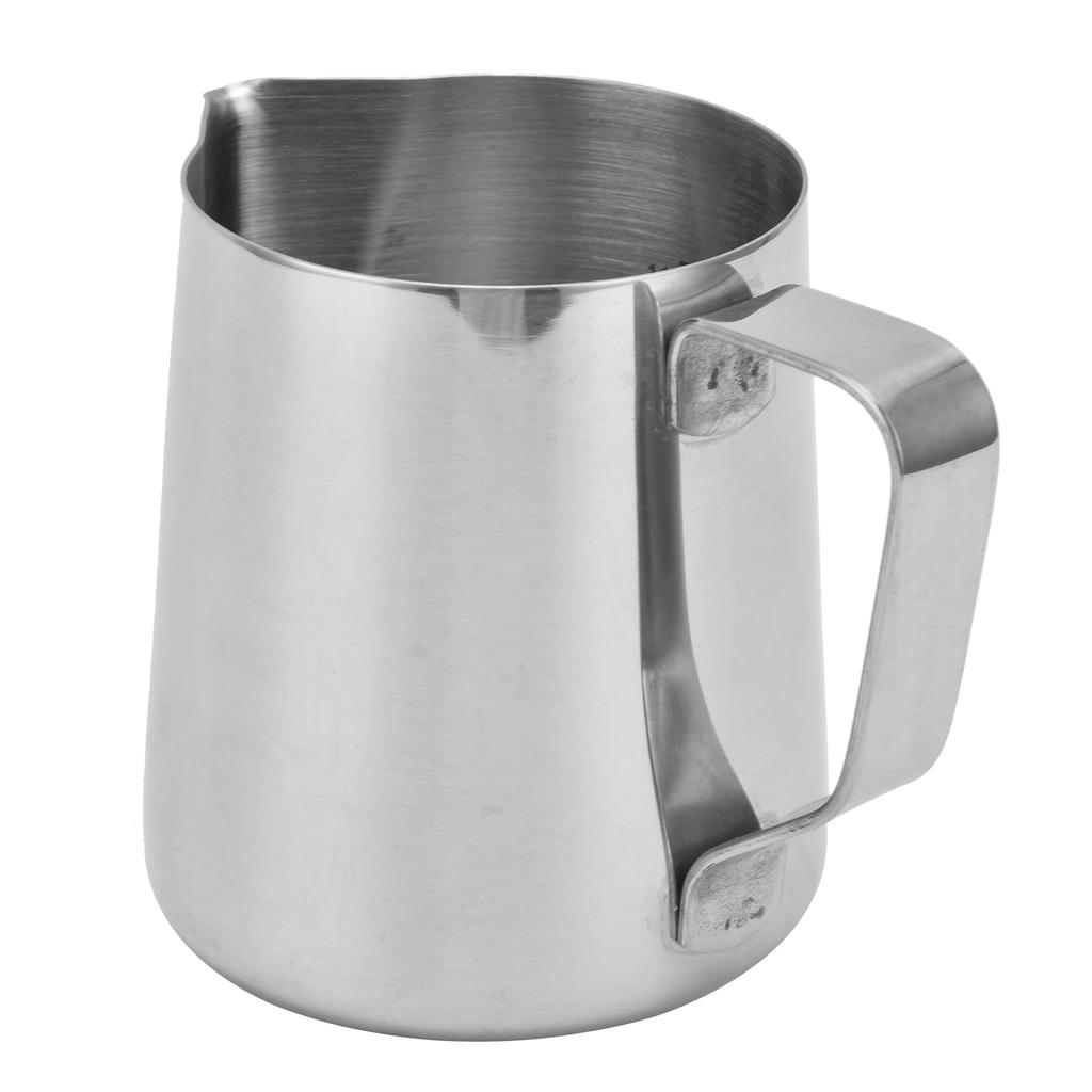 Kaffeebecher aus Edelstahl 304 mit innerer Skala, spitzem Ausguss, Milchaufschäumbecher für Zuhause, Küche, 350 ml