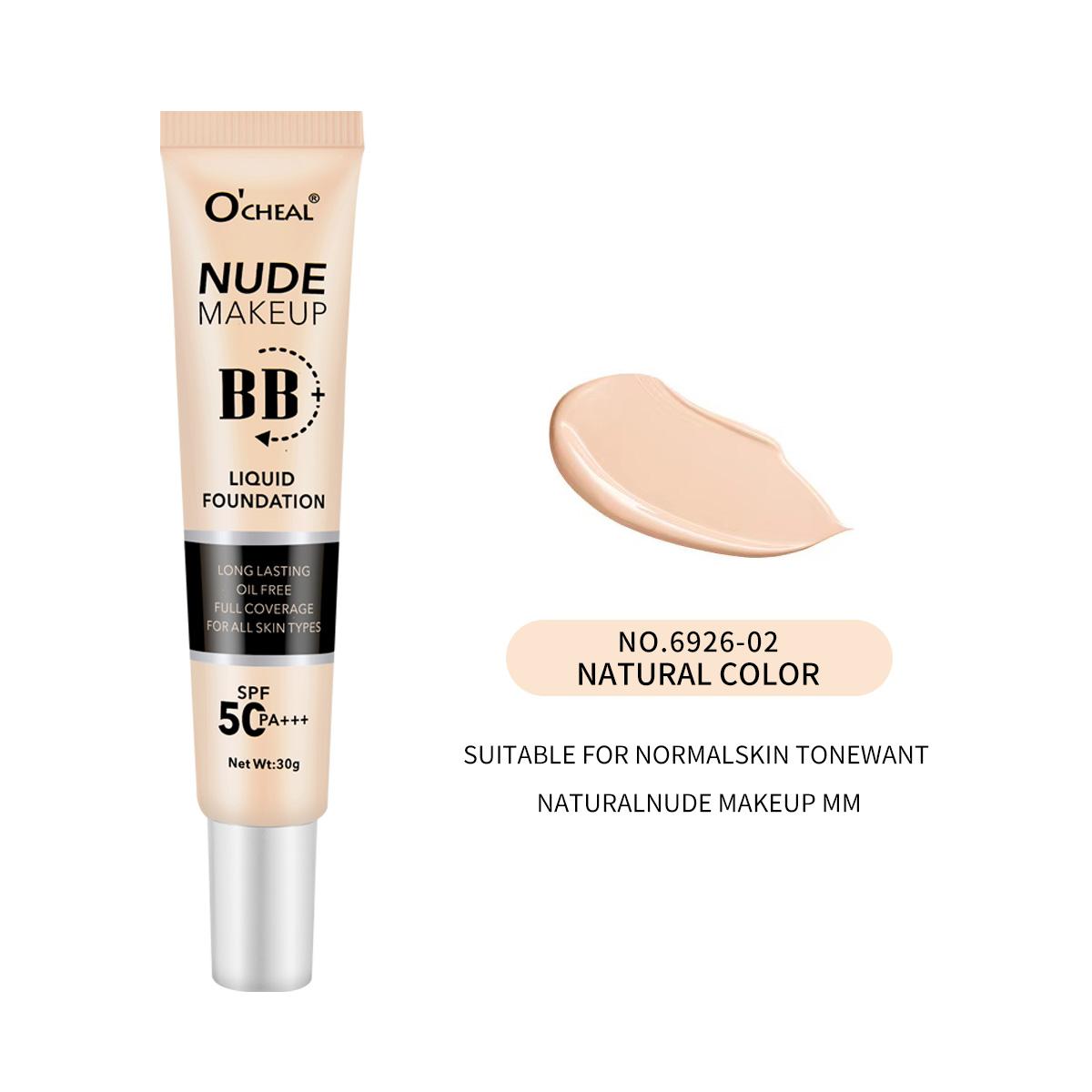 Ocheal 30 г BB/CC солнцезащитный крем SPF 50/PA+++ Жидкая тональная основа для лица Стойкое покрытие Без масел Для всех типов кожи Макияж