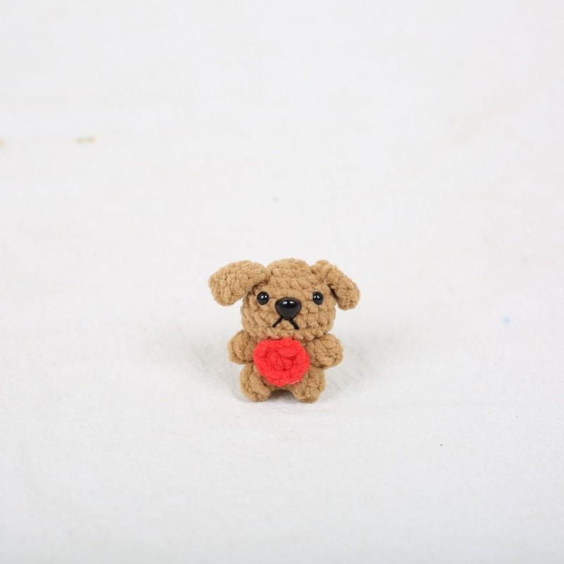 Cute Love Heart Puppy Keychain Mini Puppy Series Crochet Kechain Knitted Animal Doll Keyrings Custom Keys Accessories