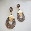 Cross-border Vintage Trendy Designer Luxury Fashion Personalized Retro Abalone Shell Jewelry Stud Hoop Earrings Women's