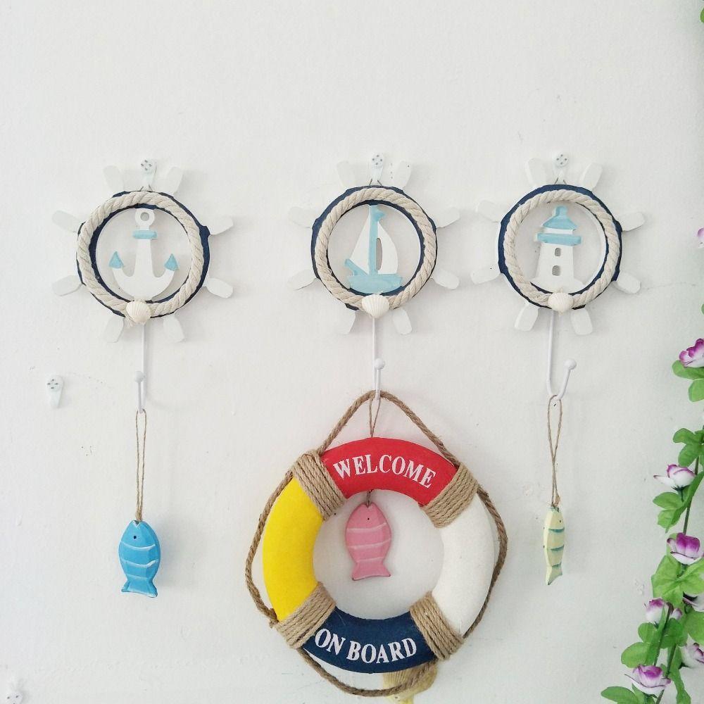 

Boho Robe Hanger Wooden Towel Hanger Durable Mediterranean Style Coat Hook Home