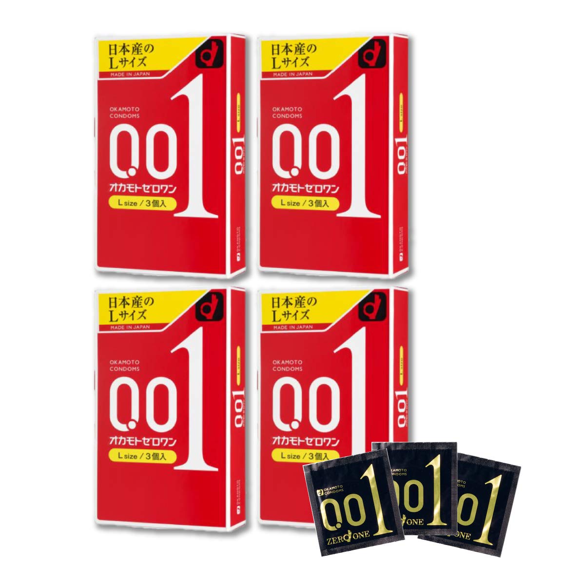 

Okamoto Zero One Large Size pieces x 4 [4 boxes] 0.01mm (3 boxes) (4547691775122-4)