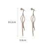 Minimalist Gold Color Snake Bone Chain Long Tassel Dangle Earrings for Women Daily Party Wear Face-slimming Statement Jewelry