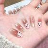 Korean Style Leopard Print Bow Star Gel Press-on Nails