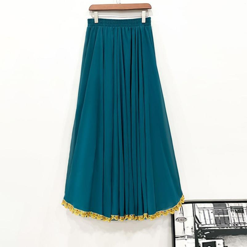 720-degree Large Swing Skirt, Double-layer Phnom Penh Chiffon Skirt, Xinjiang Dance Costume, A-line Skirt, Folk Dance Skirt