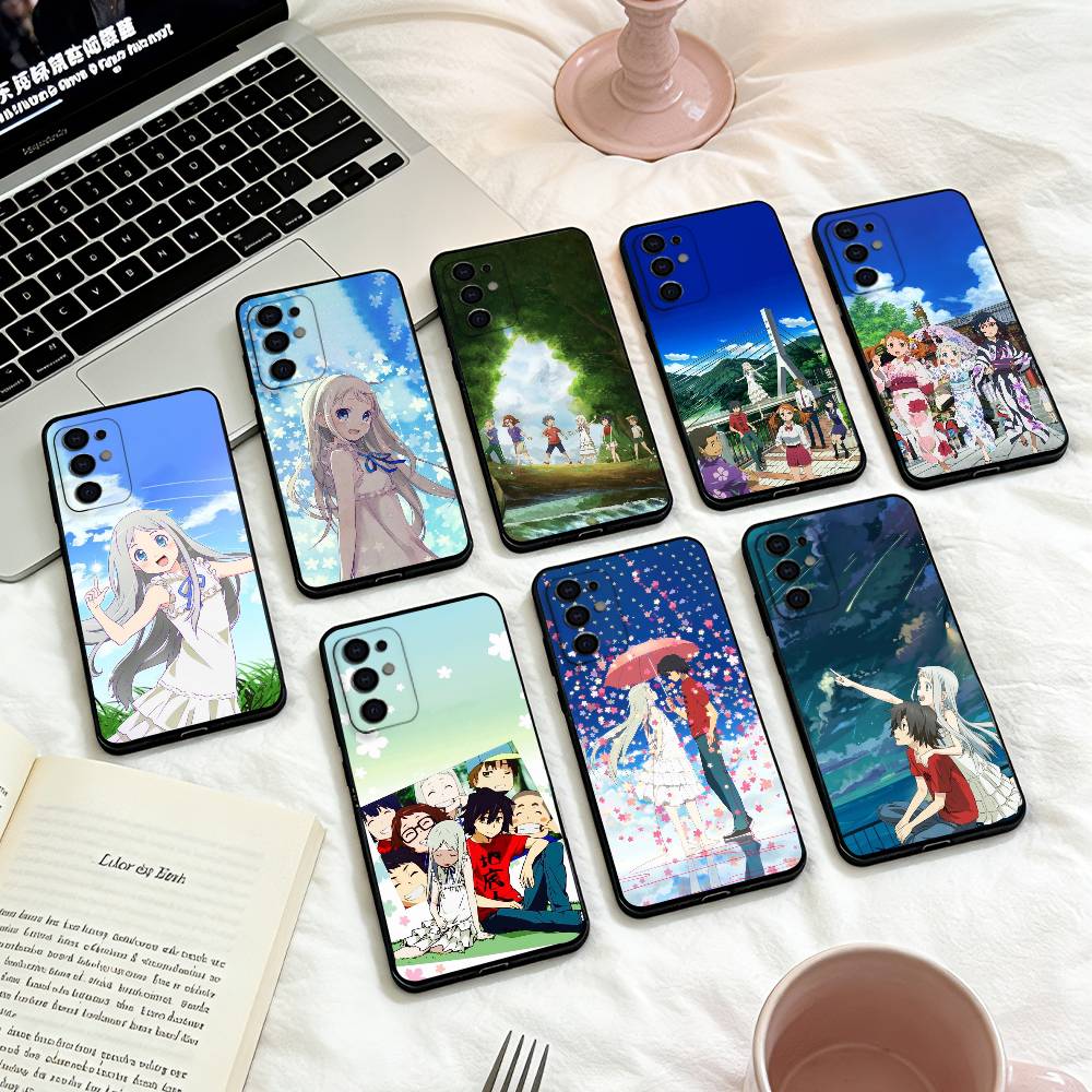 AnoHana M-Meiko Anime H-Honma Phone Case For Samsung S25,24,23,22,30,21,10,9,Ultra,Plus,Lite,FE,4,5 G Soft Black Case