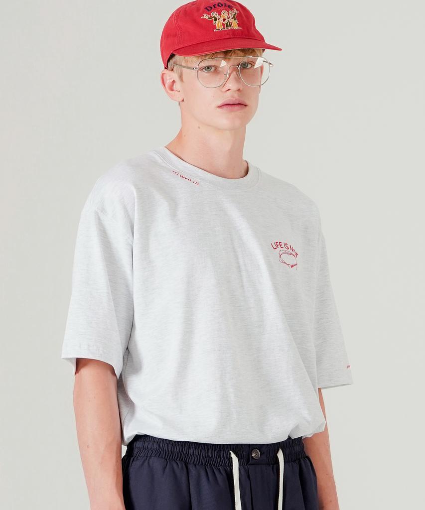 WV PROJECT Color Mini Short Sleeve T-Shirt White Oatmeal Mjst7790