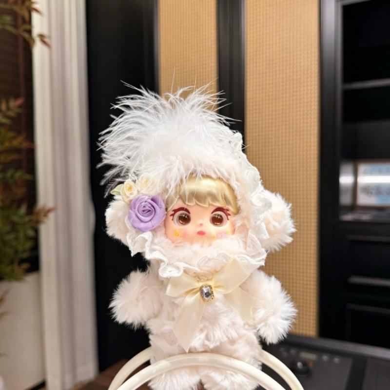 Whimsical Vinyl Face Plush Doll Keychain for Backpack Accessories A1