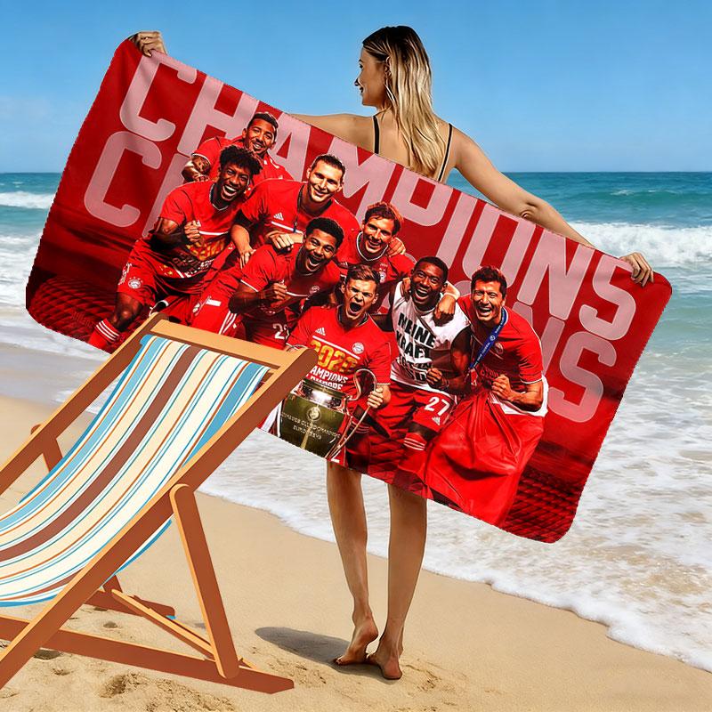 Bayern Players Print Beach Towel, Large Soft Quick Dry Towel for Beach Camping Swimming